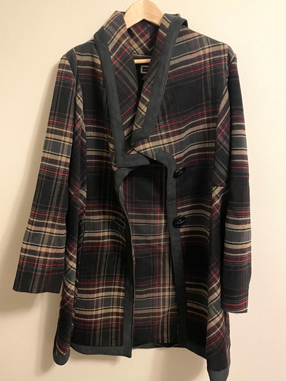 Renuar - Plaid Jacket - Dark Academia Tartan Coat - Size 12